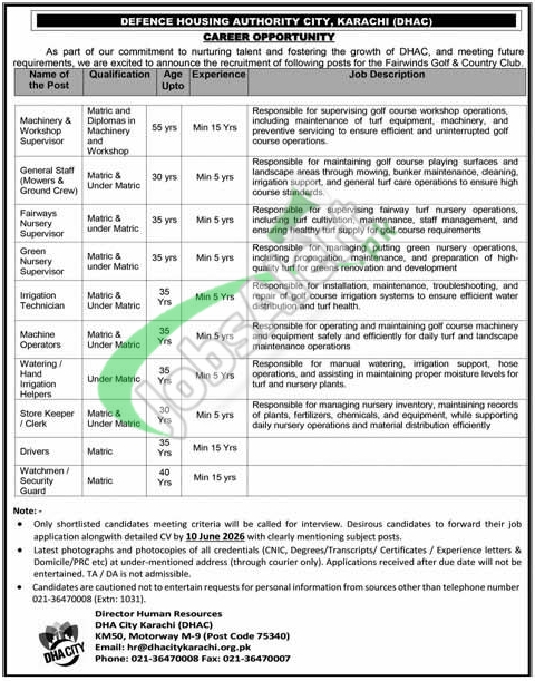 DHA City Karachi Jobs 2026